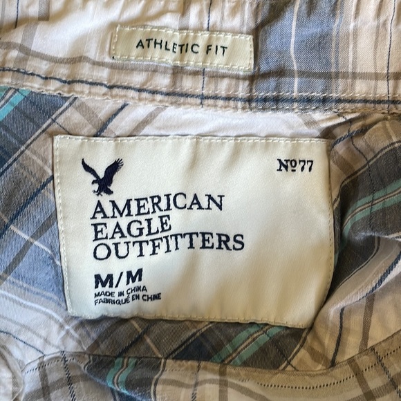 American Eagle Athletic Fit Mens Sz M Button Down Casual Shirt - Picture 3 of 6